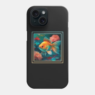 Gullible Goldfish Vibrant Tropical Flower Digital Oil Painting Portrait Phone Case