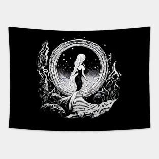 Beauty Mermaid And The Magic Mirror Tapestry