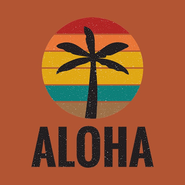 Aloha Palm Tree Sunset 70s by notami