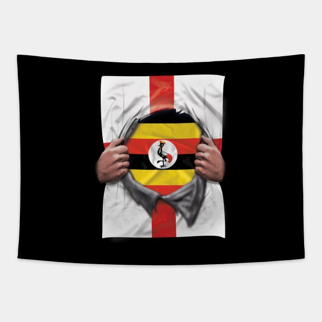 Uganda Flag English Flag Ripped - Gift for Ugandan From Uganda Tapestry by Country Flags