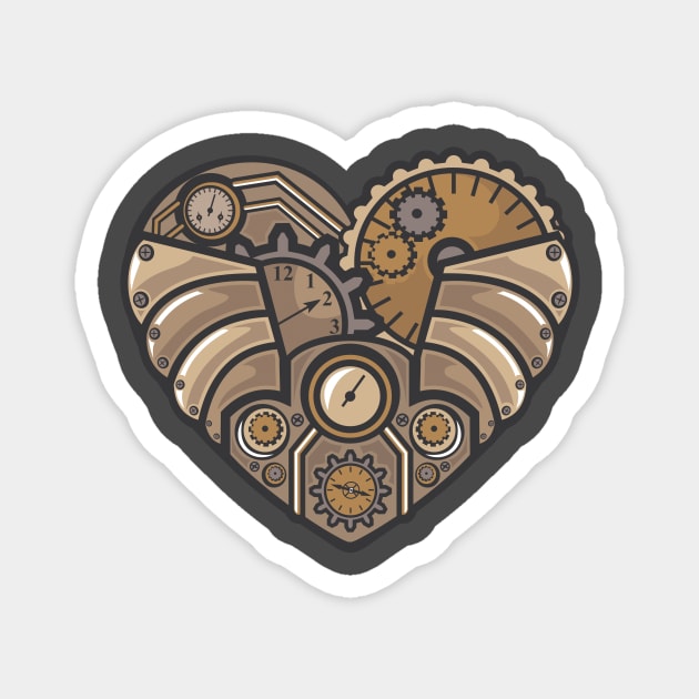 Steampunk Heart Magnet by Art-Man