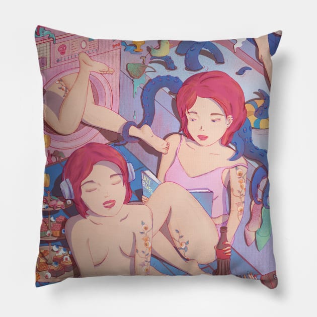 Living Alone Pillow by No Idea Gallery