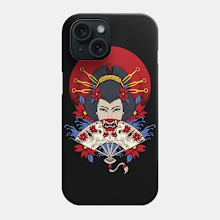 Geisha With Fan Phone Case