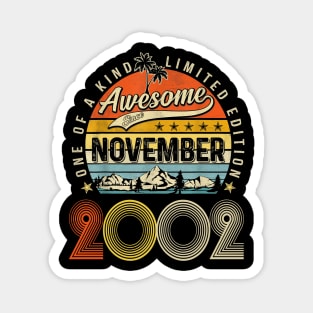 Awesome Since November 2002 Vintage 21st Birthday Magnet