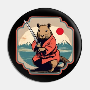 Capybara samurai Pin