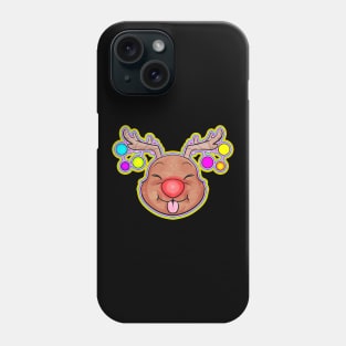 Rudolph The Reindeer Fairy Lights Tounge Out For Christmas Phone Case