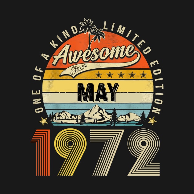 Awesome Since May 1972 Vintage 51st Birthday by Red and Black Floral