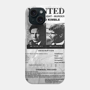 Wanted Fugitive Flyer Richard Kimble Phone Case