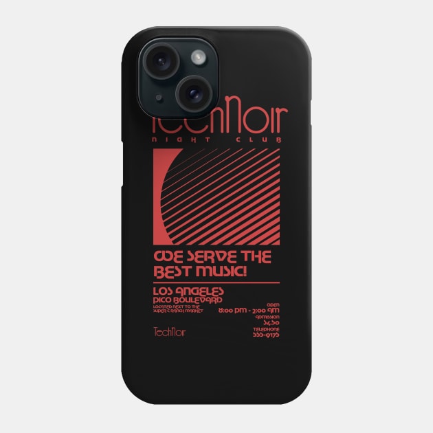 Retro 80s Technoir Nightclub Poster from the Terminator Movie Phone Case by DaveLeonardo