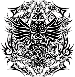 Tattoo Tribal Owl Magnet