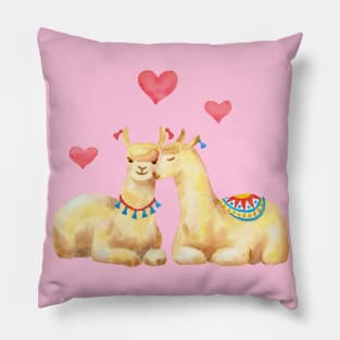 Llamas in love 2 Pillow