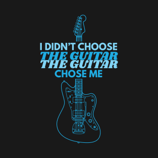 I Didn't Choose The Guitar Offset Style Electric Guitar Outline T-Shirt