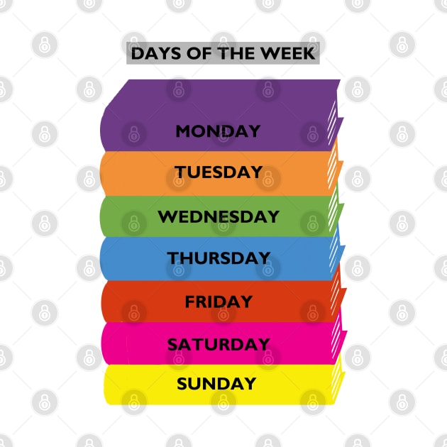 Bright colour Days of the week. Eductional books by BarbaraGlebska