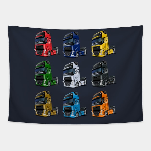 Cartoon truck Tapestry by Mechanik