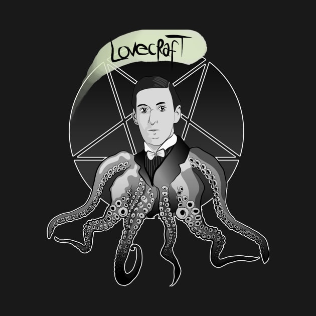 Lovecraft B&W by nazzcat