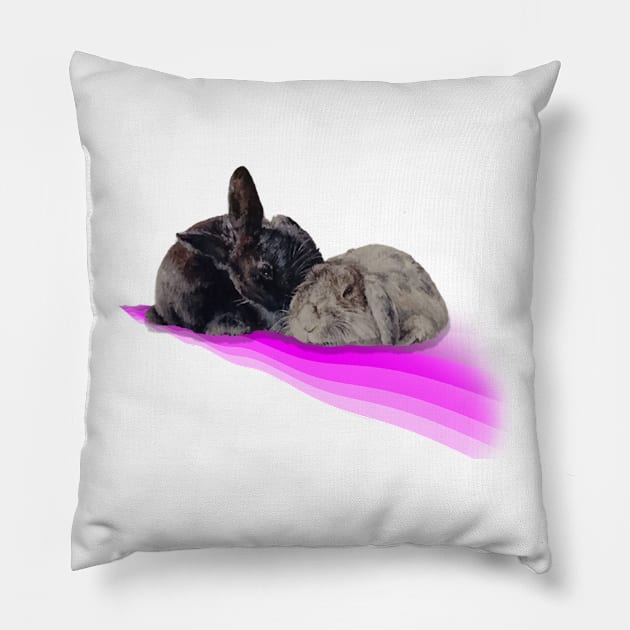 The most adorable bunny kisses! Pillow by StudioFluffle