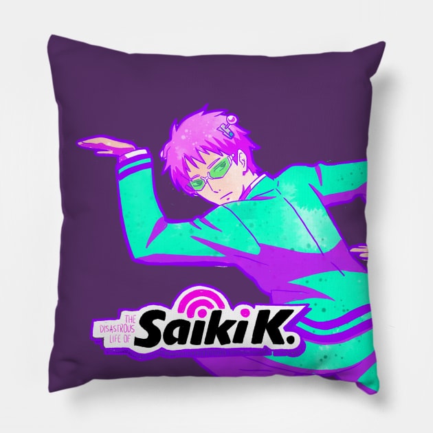 Saiki Dances Pillow by LexiMelton