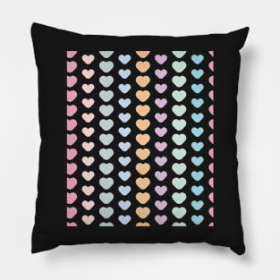 Multi Coloured Pastel Hearts Pillow