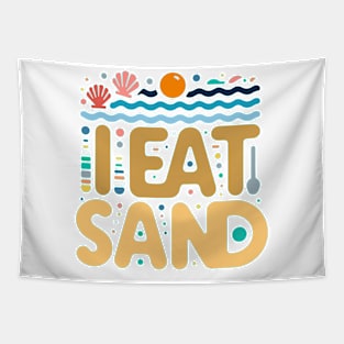 I eat sand - Random Weird Beach Lol Gen Z Humor Tapestry