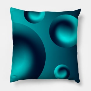 Modern blue circle gradient Pillow