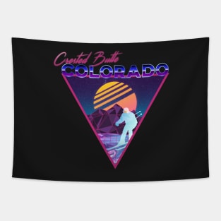 Retro Vaporwave Ski Mountain | Crested Butte Colorado | Shirts, Stickers, and More! Tapestry