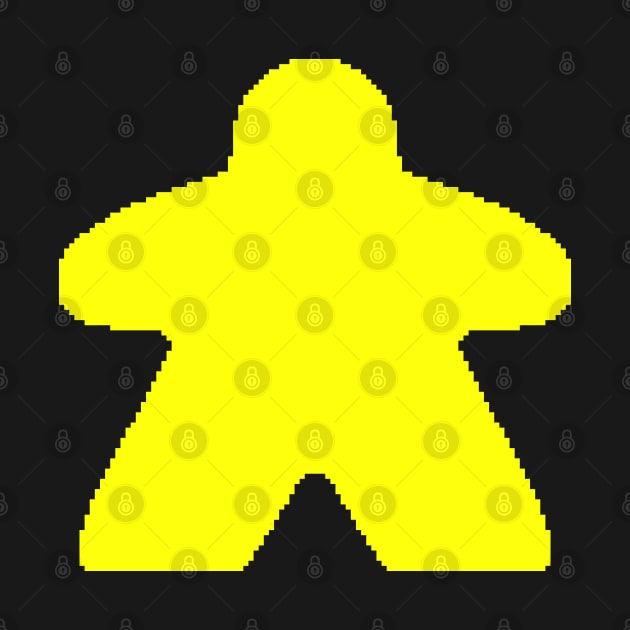 Yellow Pixelated Meeple by pookiemccool