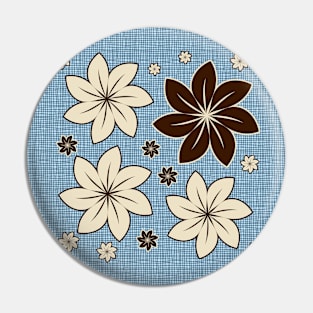 Floral design on blue Pin