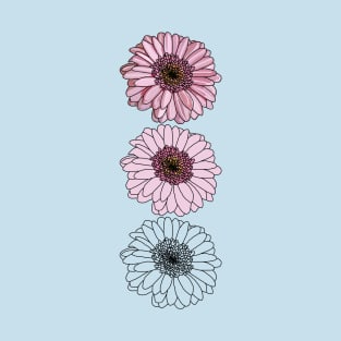 Floral Art Three Gerberas Column T-Shirt