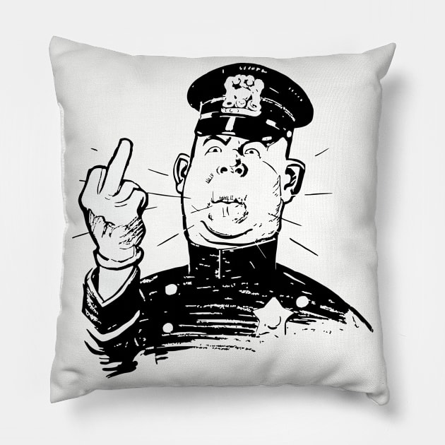 Policemen show middlefinger Pillow by shirtsandmore4you