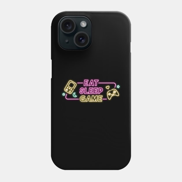 Cool neon gaming quote Phone Case by LR_Collections