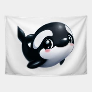 Cute Orca Drawing Tapestry