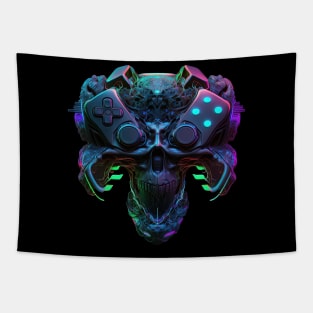 Gamer's Cybernetic Skull Tapestry