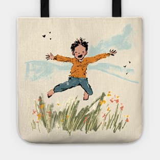 Boy with Autumn Joy Tote