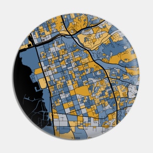 Chula Vista Map Pattern in Blue & Gold Pin