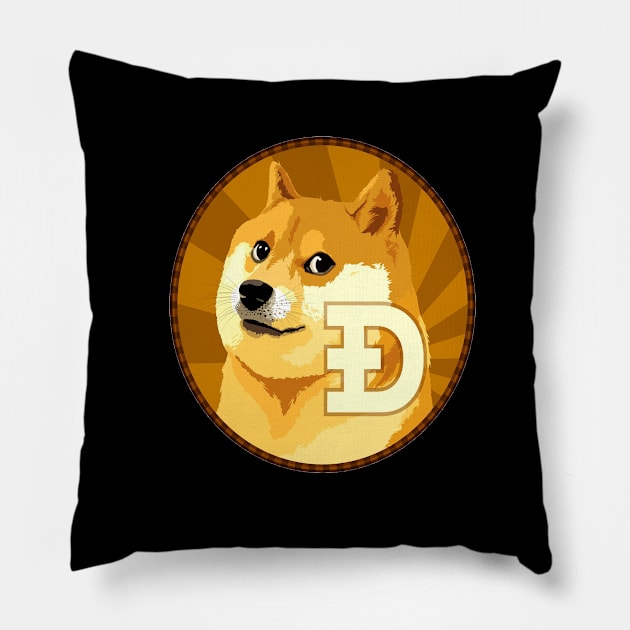 Dogecoin Pillow by alohagang