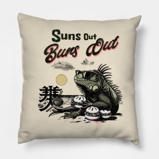 Iguana On The Beach Pillow