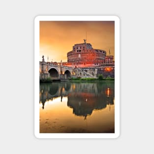 Castel Sant'Angelo & Tiber river - Rome, Italy Magnet