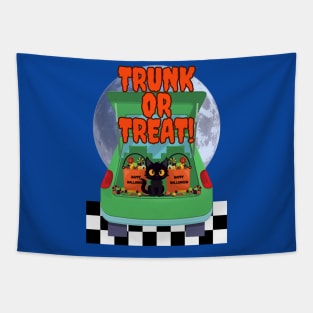 Cute Halloween Black Cat Trunk or Treat Tapestry