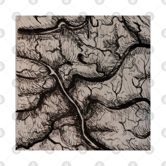 Pen and Ink Brain Pattern by emadamsinc