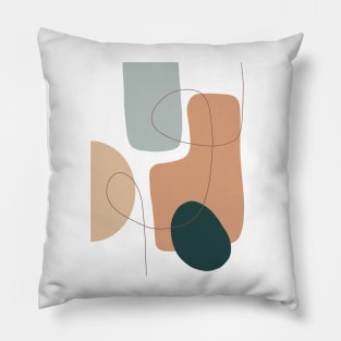 Mid Century Modern, Abstract Shapes Illustration 5 Pillow