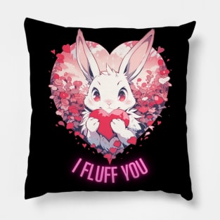 I Fluff You Cute Bunny Easter Valentine Pillow