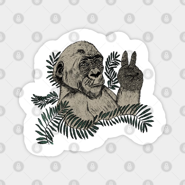 Peace Gorilla Magnet by msmart