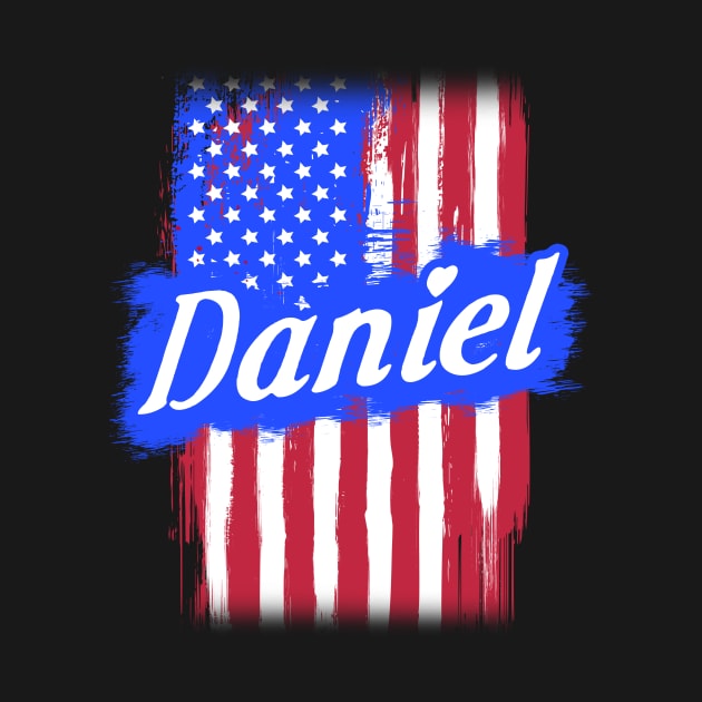 American Flag Daniel Family Gift For Men Women, Surname Last Name by darius2019