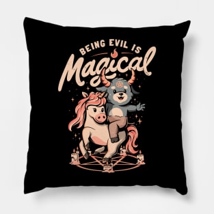 Being Evil is Magical - Cute Evil Unicorn Gift Pillow