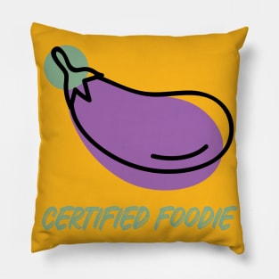 Certified Foodie Eggplant Pillow