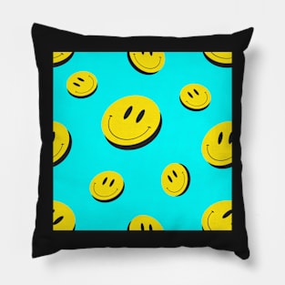 Acid Art Smiles Seamless Pattern Pillow