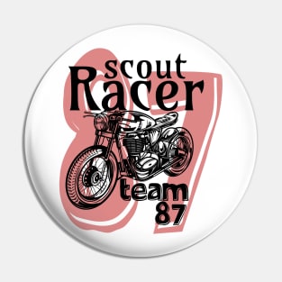 Scout Racer motors racing motorcycle vintage retro Pin