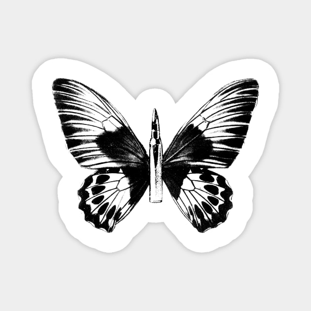 Bullet With Butterfly Wings Magnet by artpirate