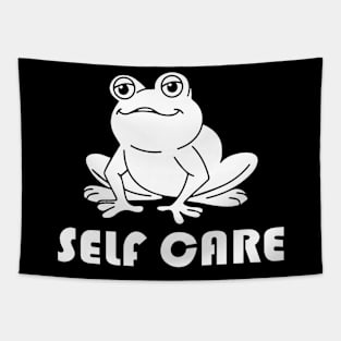 Self Care Frog Funny Tapestry