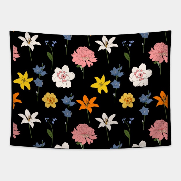 Beautiful Floral Pattern Tapestry by trendybestgift